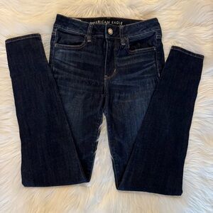 American Eagle Next Level Stretch Dark Blue Women's Jeans Size 4 Long